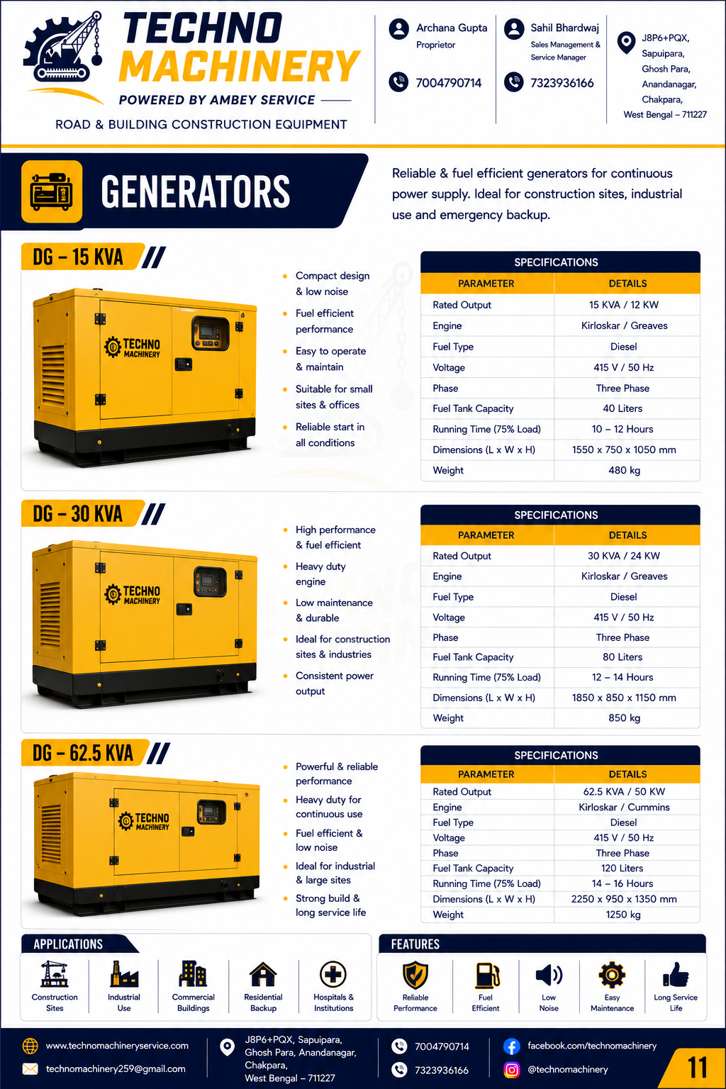 Diesel Generator DG-15 KVA